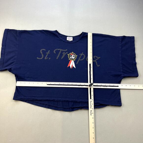 Vintage Disney Mickey Mouse T-Shirt Womens One Size Navy Blue St. Tropez Cropped - Picture 5 of 8